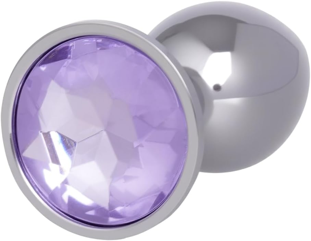 OJIOIJI Small Fetish Anal Plug, Personal Sex Massager, Stainless Steel Butt Plug for Women Men Couples Lover, Purple image number 5