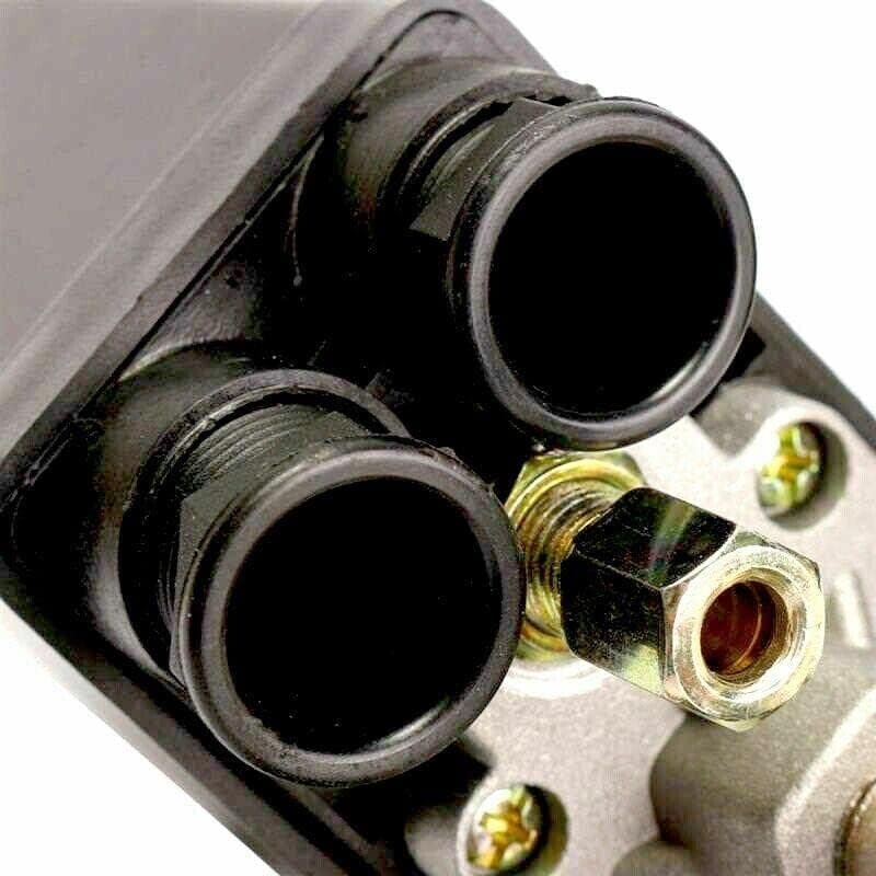 AIMALL 90-120PSI Air Compressor Pressure Switch Control Valve Manifold Regulator Gauges, 240V 20A, Auto Control