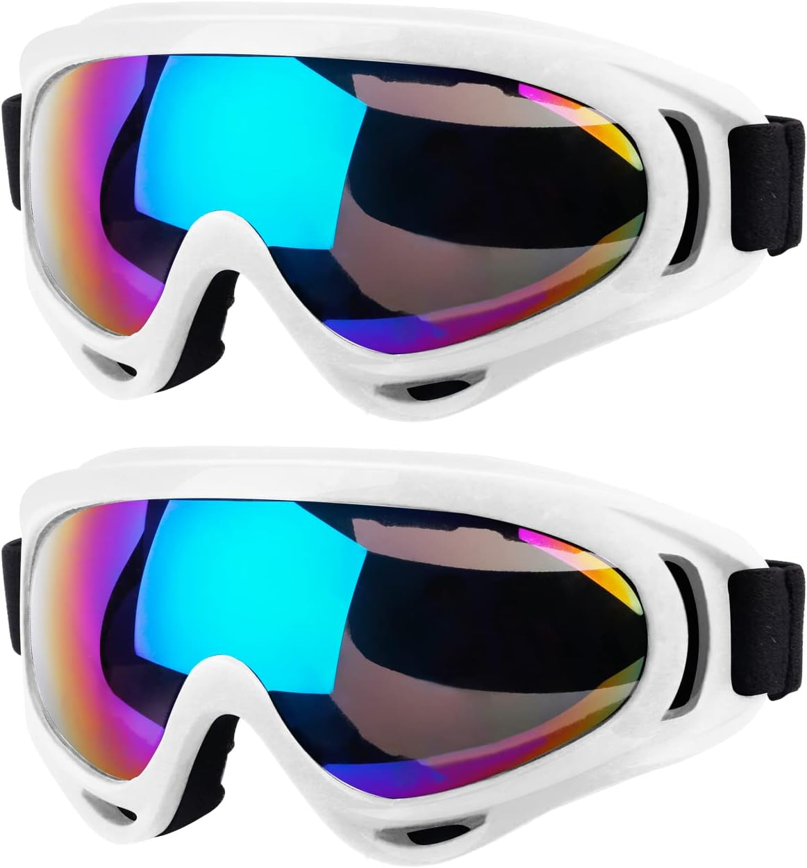 Elimoons Ski Goggles, Pack of 2, Snowboard Goggles for Kids, Boys & Girls, Youth, Men & Women, with UV 400 Protection, Wind Resistance, Anti-Glare Lenses image number 2