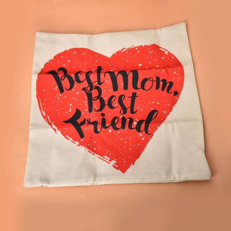 Best Mom Best Friend Pillow Covers Gifts for Mom Mommy Birthday Christmas Mother&rsquo;S Day Gifts for Friends 18 * 18 Pillowcase Cushion Cover for Sofa Bed Couch Living Room House Decors image number 1