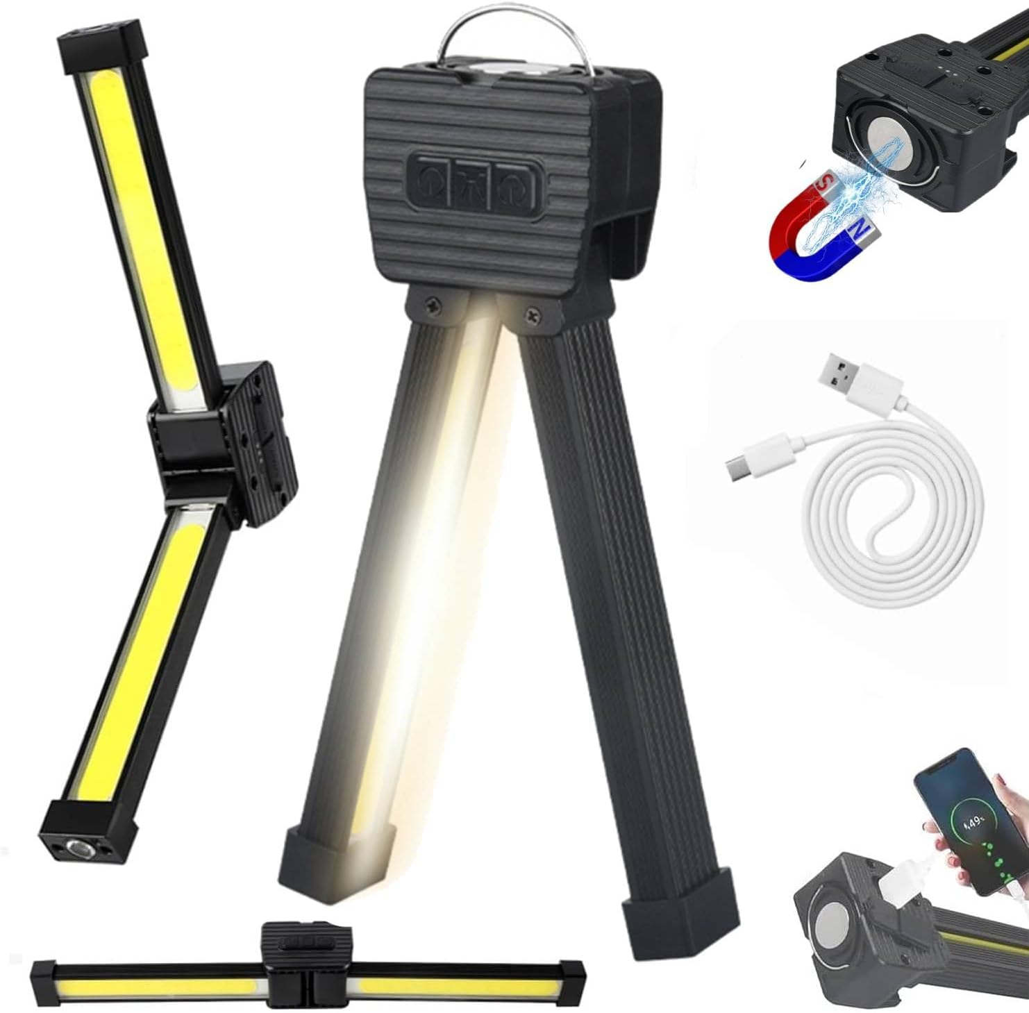 Portable LED Posing Lamp for Fitness | Gym Lamp for Posing & Bodybuilding | Rechargeable LED Posing Light with 180&deg; Fold & Dimming | Ideal for Studio, Outdoors, and Home Use image number 3