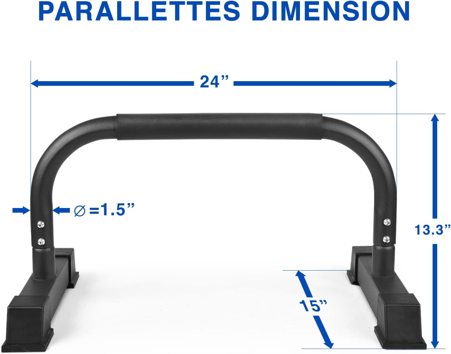 Yes4All Steel/Solid Wood Push up Stand Parallel Bars Parallettes Non-Slip Rubber Feet for Floor Use, Supports Calisthenics Exercises and Upper Body Strength Workouts Perfect for Men and Women image number 3