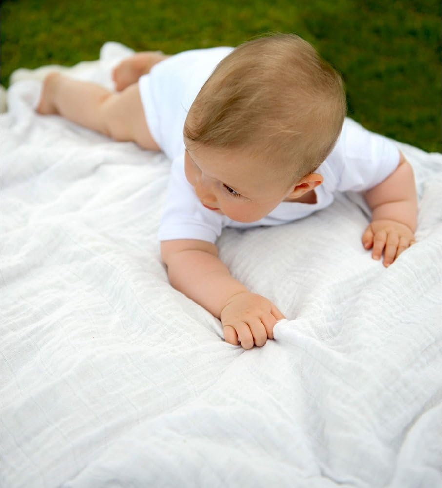 Little Bamboo Muslin Baby Swaddle Wraps, Natural (Pack of 3) - Bayleaf image number 2