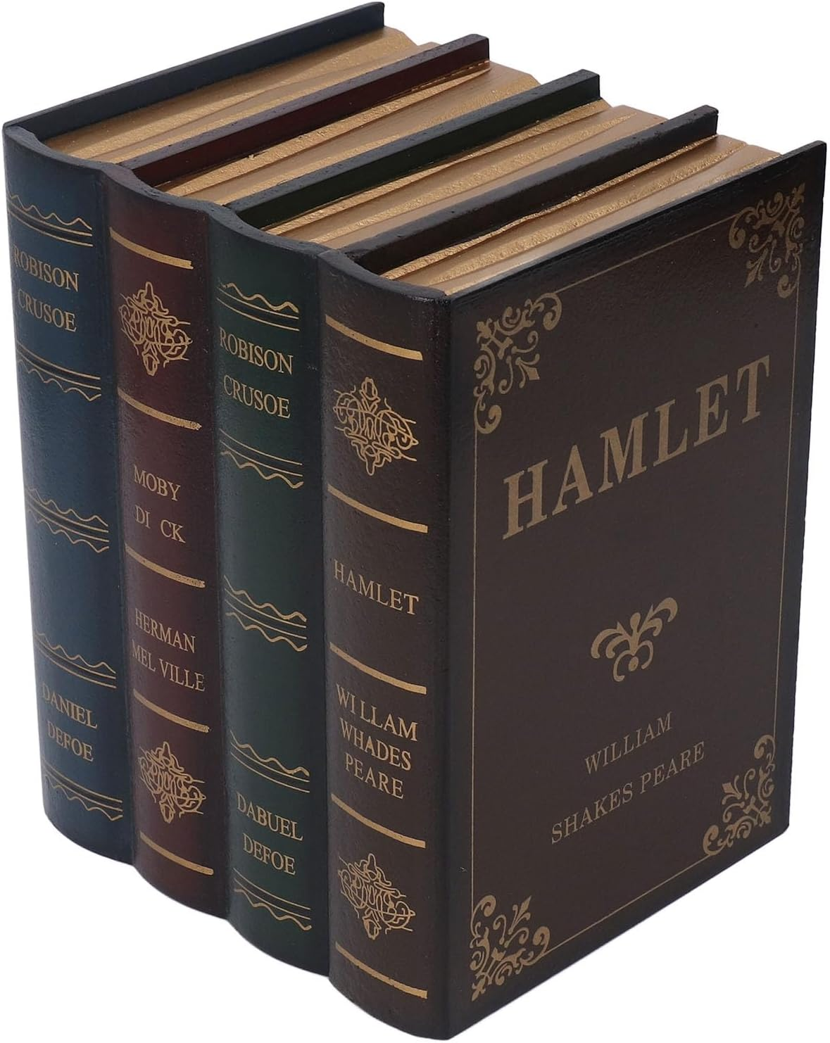 Vintage Style Book-Shaped Storage Box, Gold Shade, Decorative Home Accent image number 3