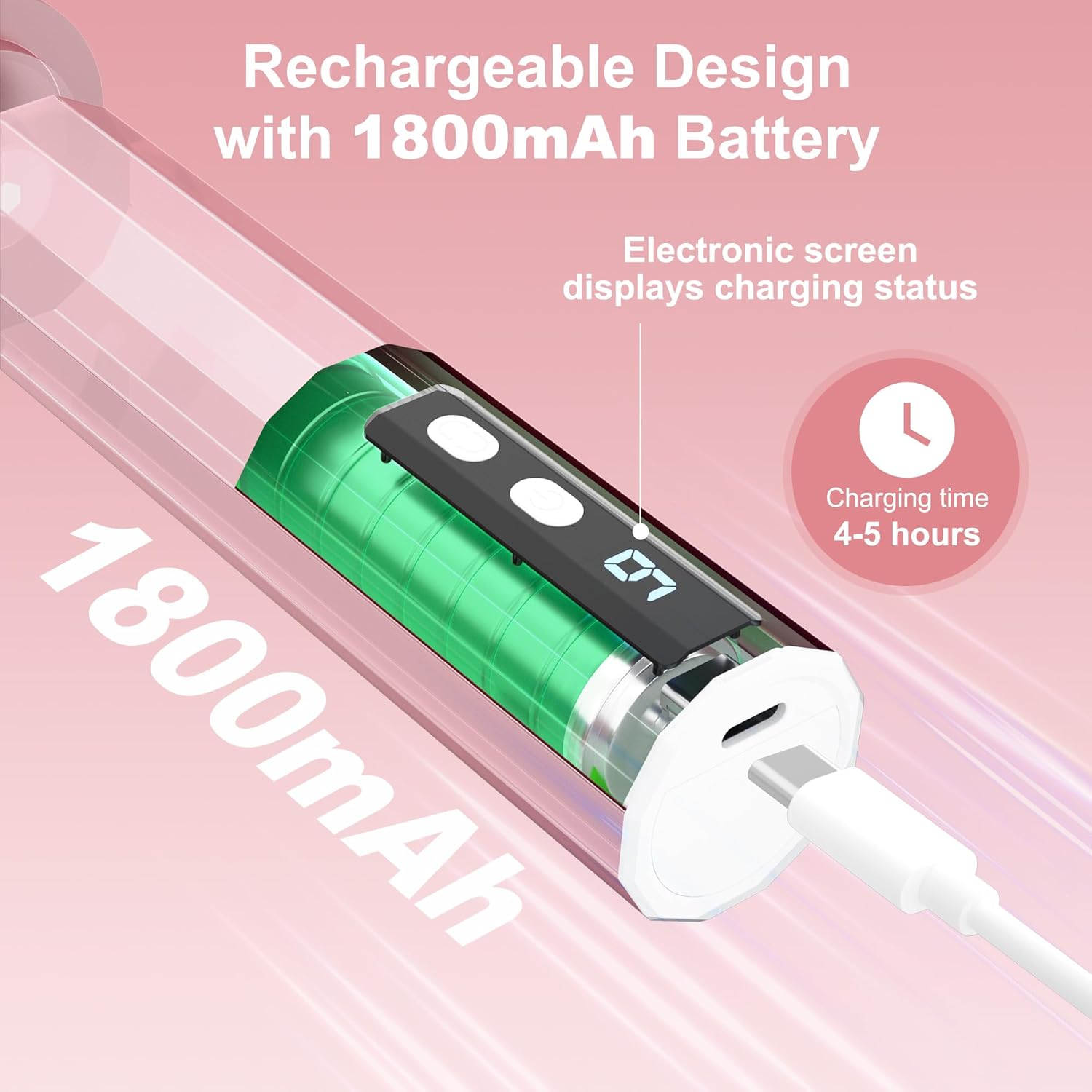 Electric Foot Callus Remover, 2 in 1 Rechargeable Foot File for Feet & Nails, 9 Speed Controller Callus Remover with Replaceable Sandpaper, Cordless Pedicure Tools for Dead Skin and Calluses (Pink) image number 4