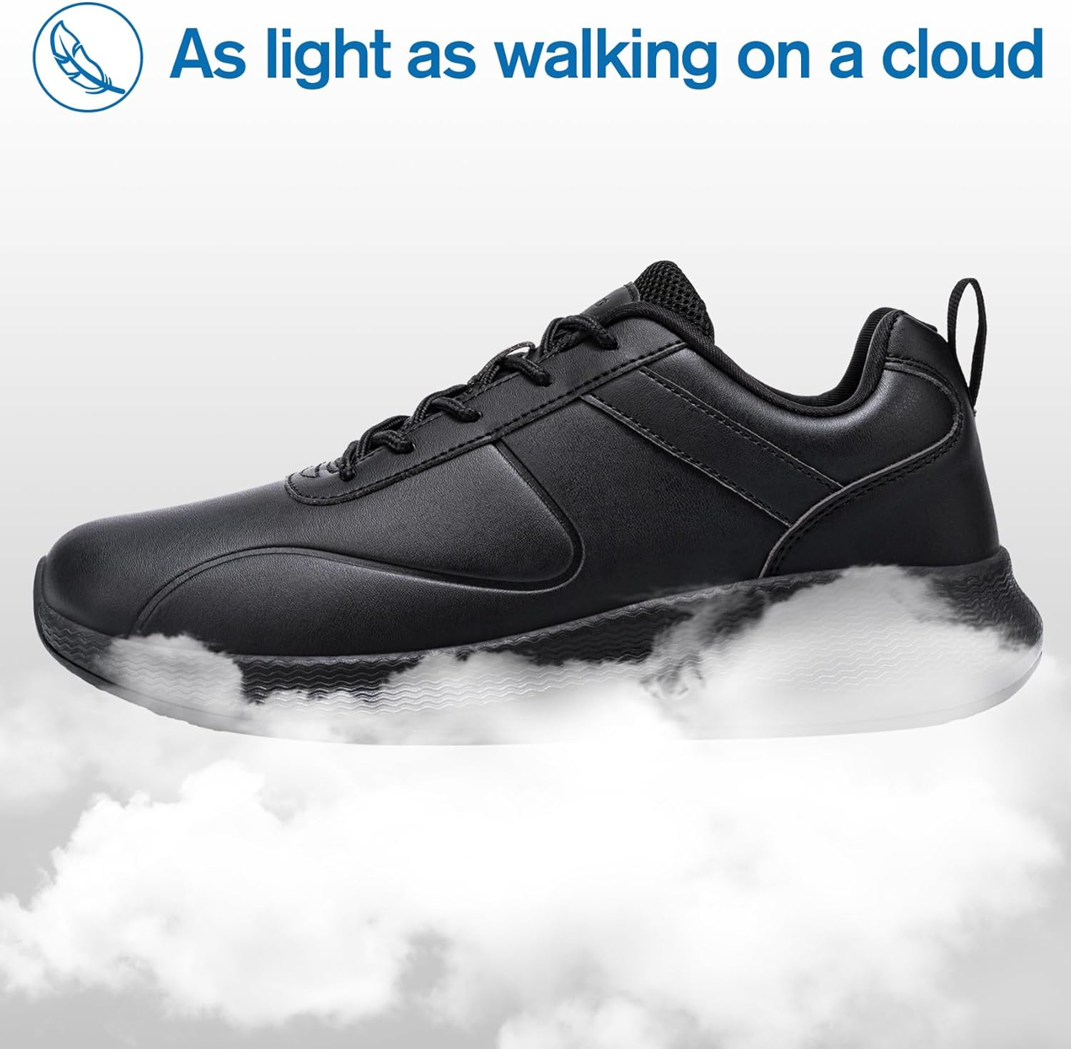 Taquco Non Slip Work Shoes for Women Food Service Lightweight Waterproof Kitchen Chef Shoe Restaurant Walking Sneakers Nursing Slip Resistant Footwear, Black image number 2