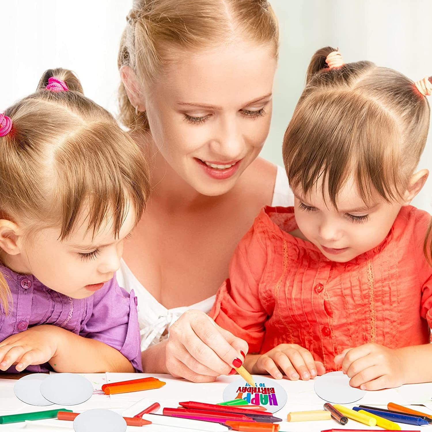 40 Pieces 2Mm Thickness Clear Circle Acrylic Sheets, 10Cm round Panels, Blanks Transparent Circle Disc Ornament for Children Monthly Milestone Cards Picture Painting DIY Arts Crafts Projects Board image number 6