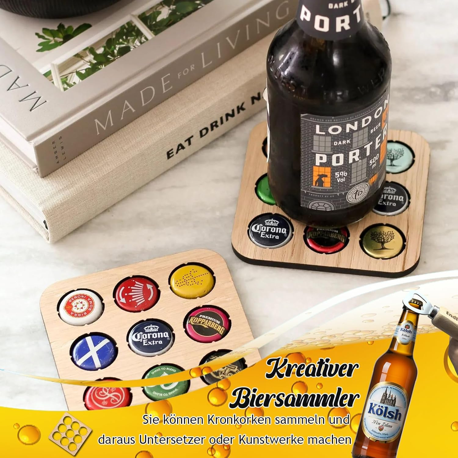 Retirees Gift, High Quality Felt Beer Bag for 6 Bottles with Bottle Opener & Greeting Card & Collector of Beer Bottle Caps - Ideal Retirement Gift for Men, Friends, Coworkers, Gray image number 1