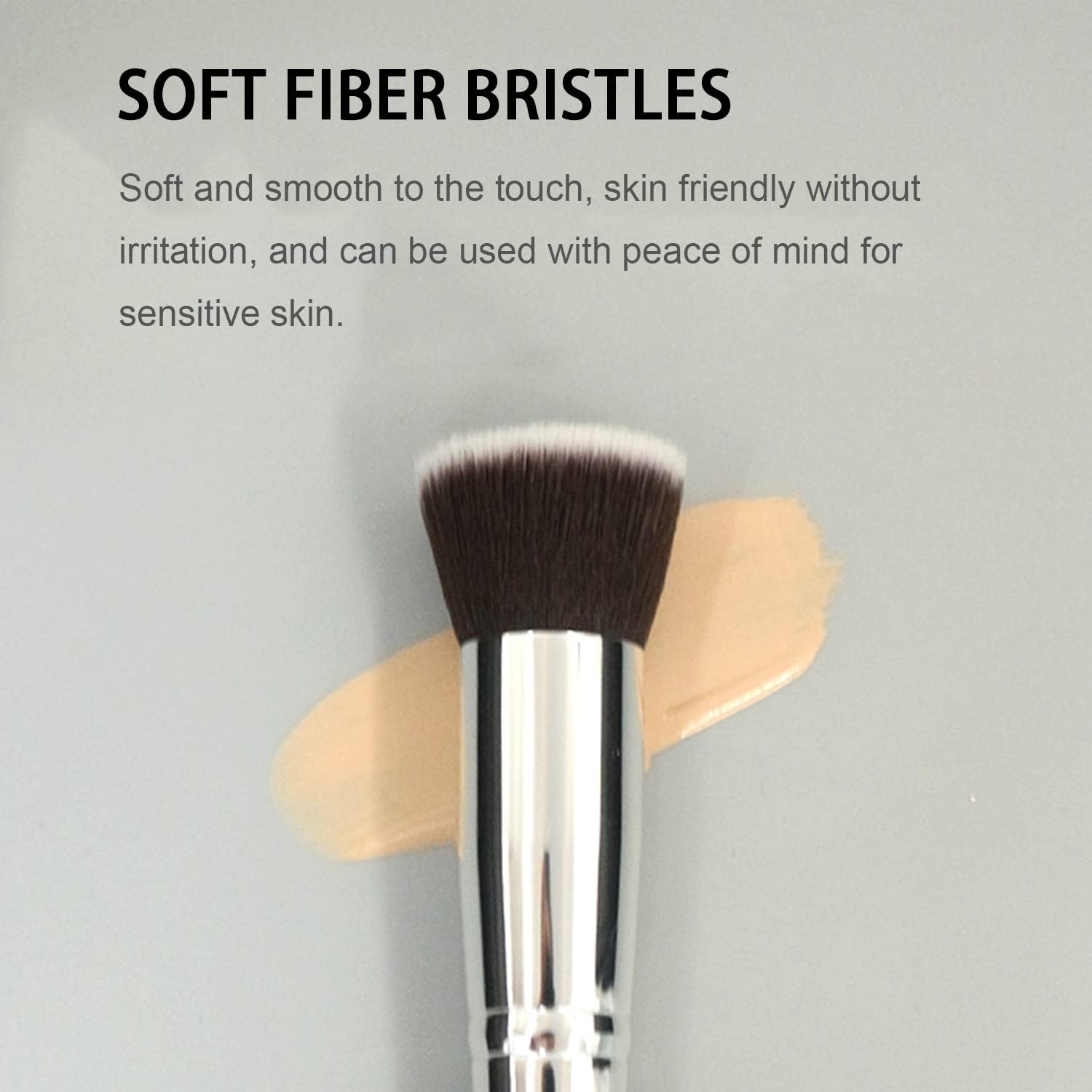 Ksvsonrvi Flat Kabuki Foundation Brush, Soft Premium Makeup Brush Cosmetic Tool, Black image number 3