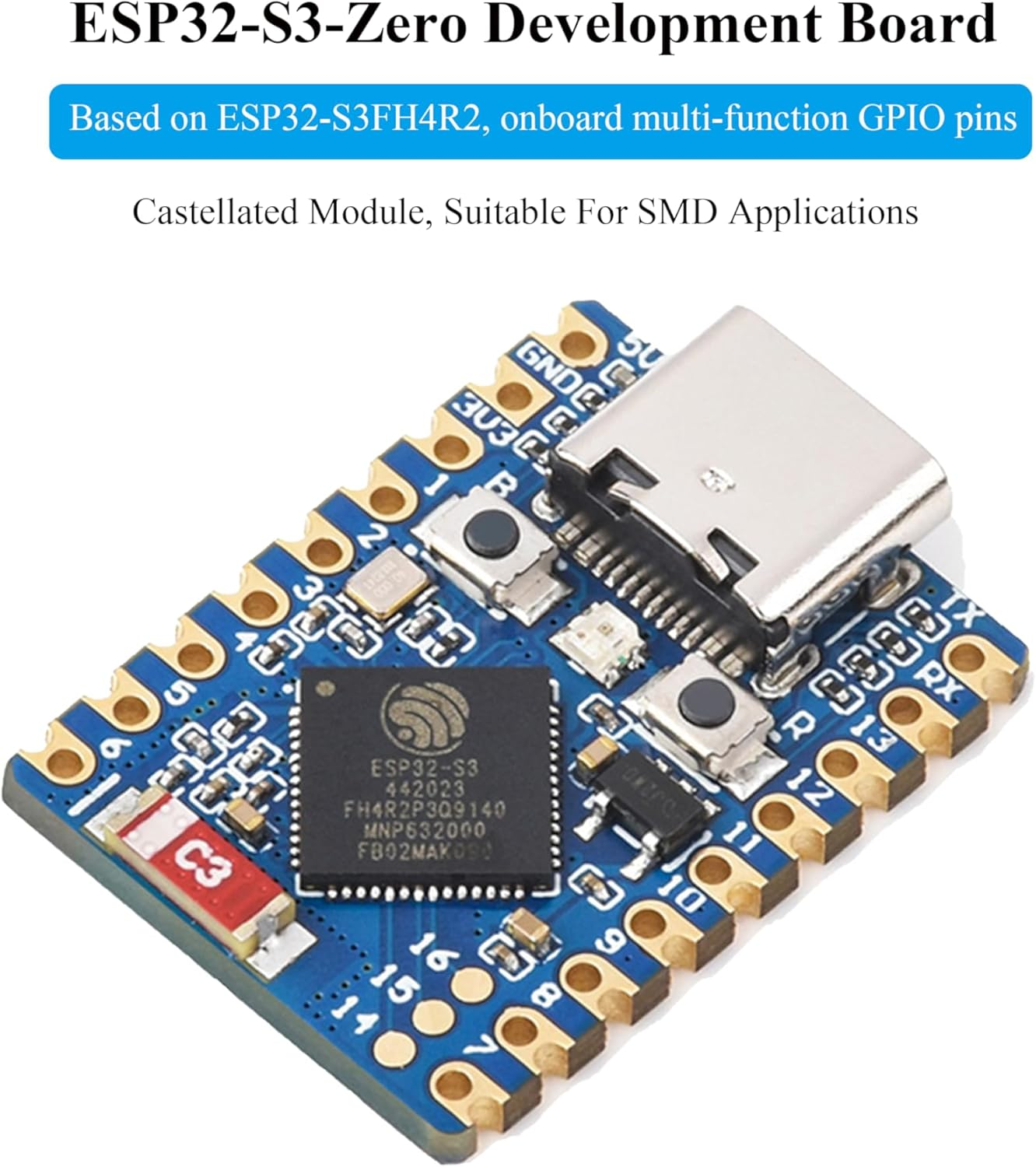 ESP32-S3 Mini Development Board, Based on ESP32-S3FH4R2 Dual-Core Processor, 240Mhz Running Frequency, Support 2.4Ghz Wi-Fi & Bluetooth 5, Onboard 4MB Flash Memory/2Mb PSRAM-(3PCS) image number 1