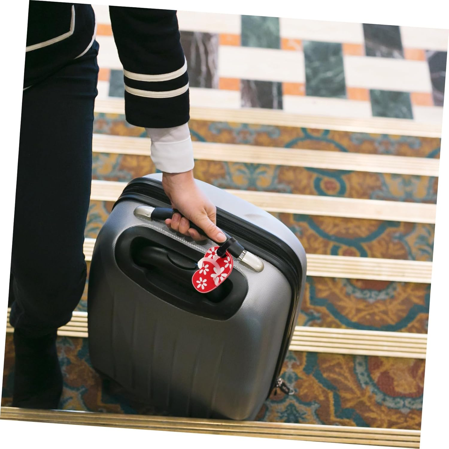 KOMBIUDA Reusable PVC Luggage Tag for Suitcases Compact Travel Identifier Label with Creative Cartoon Design Handbag and Checked Luggage Id Tag for Easy Identification