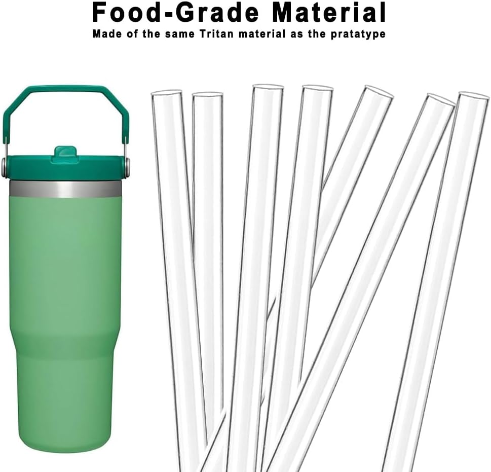 6-Pack Clear Straws for Stanley 30Oz Ice Flow Flip Cup - 30Oz Replacement Straws for Stanley Iceflow Tumbler with Flip Straw[Only 30 Oz Ice Flow Original Lid] image number 3