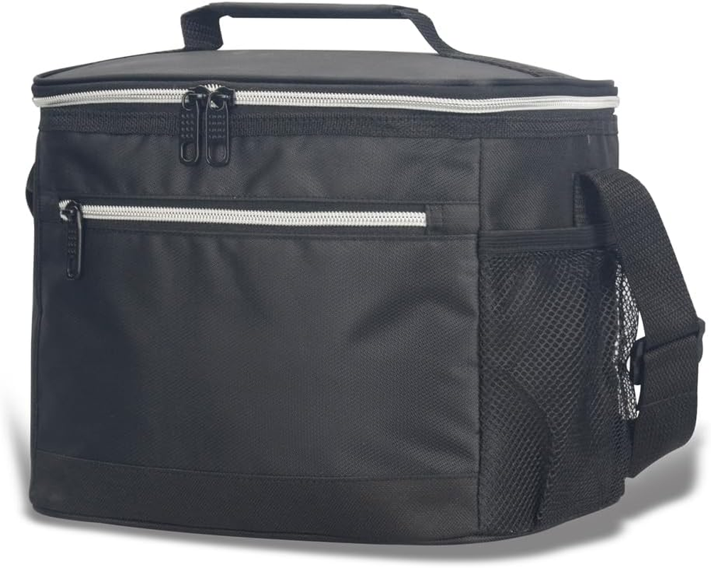 EAGLEMATE BPA Free Insulated Lunch Bag for Adults &ndash; Leakproof Thermal Lunch Box Tote with Shoulder Strap, Reusable Soft Cooler for Men Women Work School Picnic Office Travel (Black) - Gray image number 5