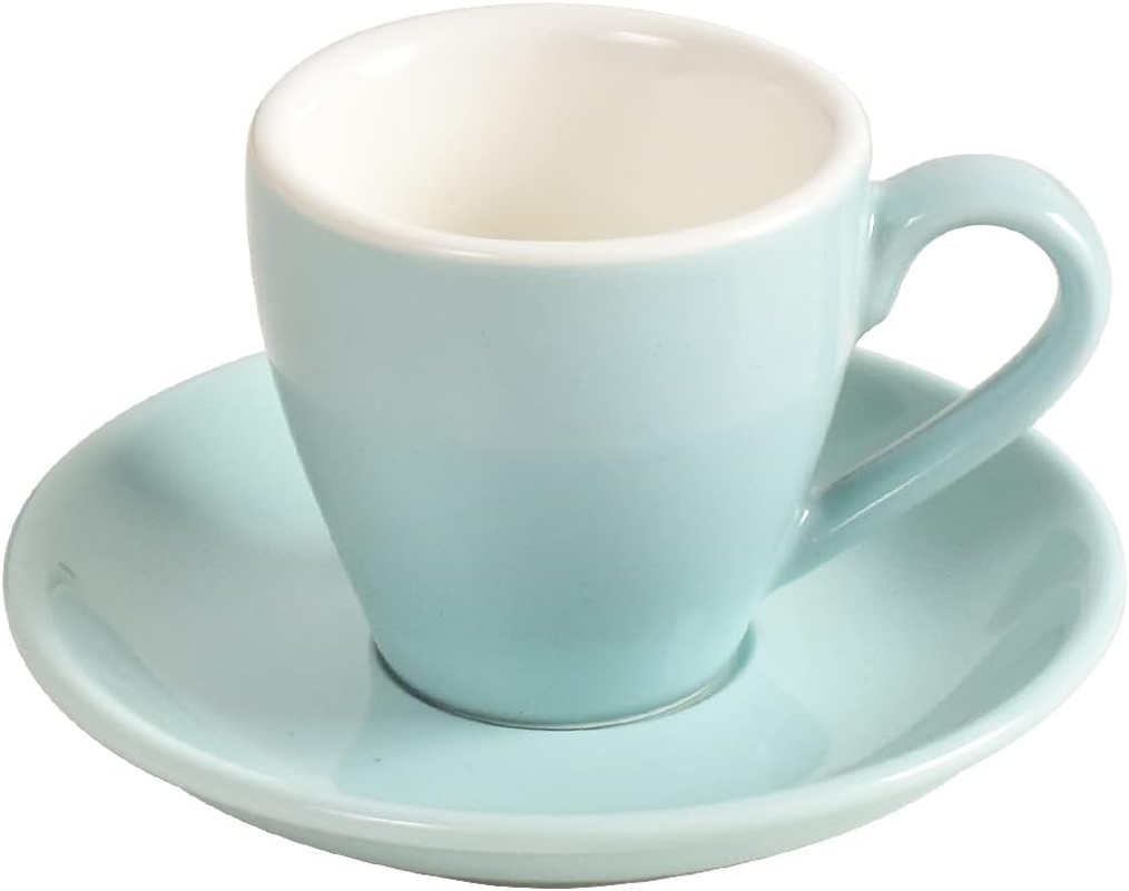 Ionegg Porcelain Espresso Cup with Saucer, Espresso Shot Cup, 80Ml/2.7Oz, Pink