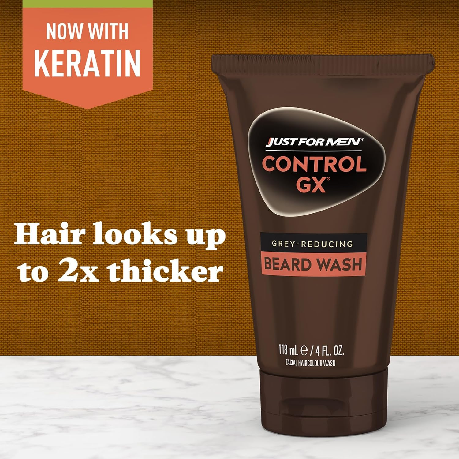 Just for Men Control GX Grey Reducing Beard Wash Shampoo, Gradually Colors Mustache and Beard, Leaves Facial Hair Softer and Fuller, 4 Fl Oz - Pack of 1 image number 1