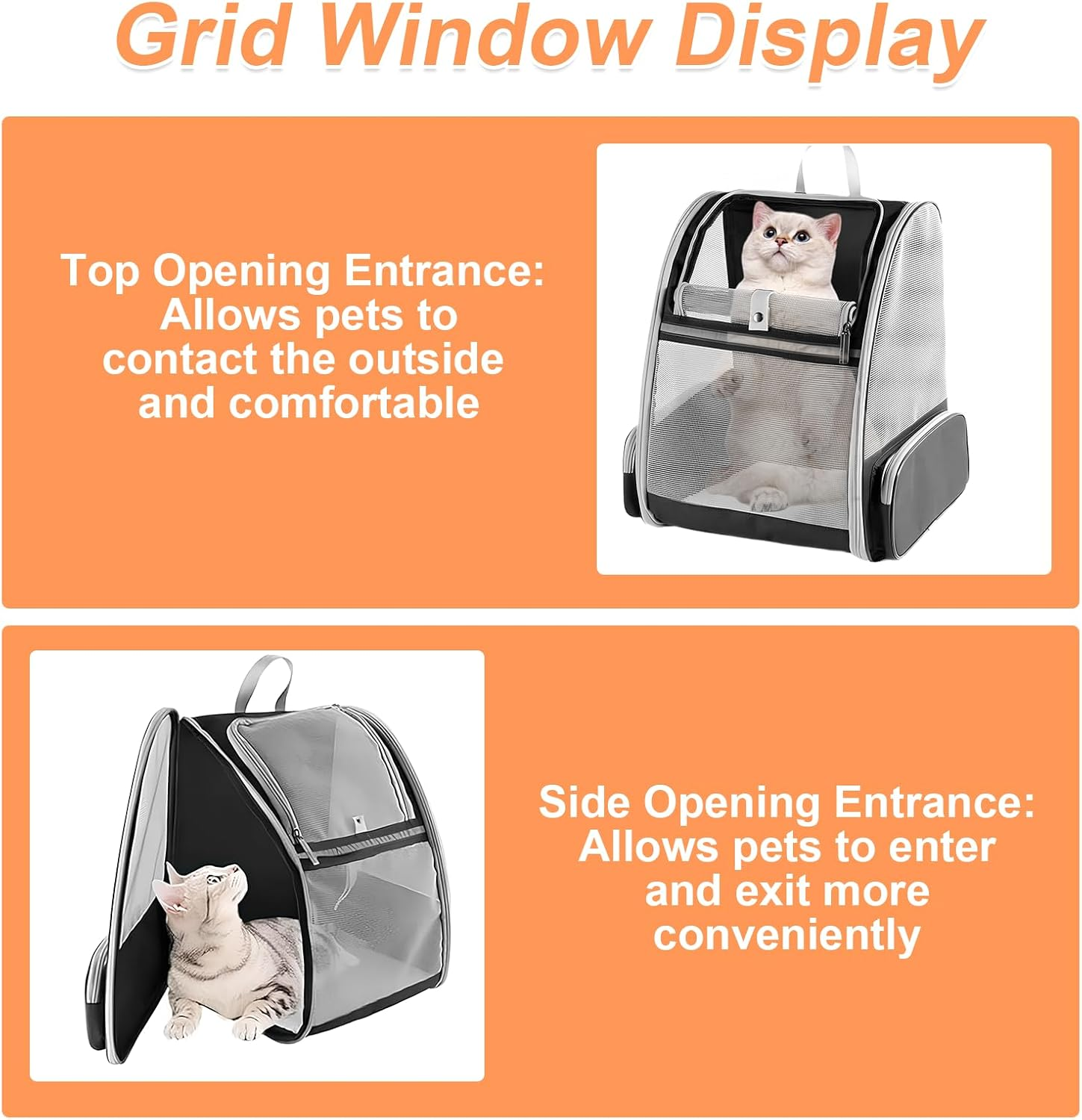 Cat Carrier Backpack, Pet Carrier Backpack for Small Pet Cat Dog Puppy Kitten, Dog Backpack Mesh Cat Bag Breathable Pet Carrier Bag for Hiking Travel Outdoor Walking image number 4