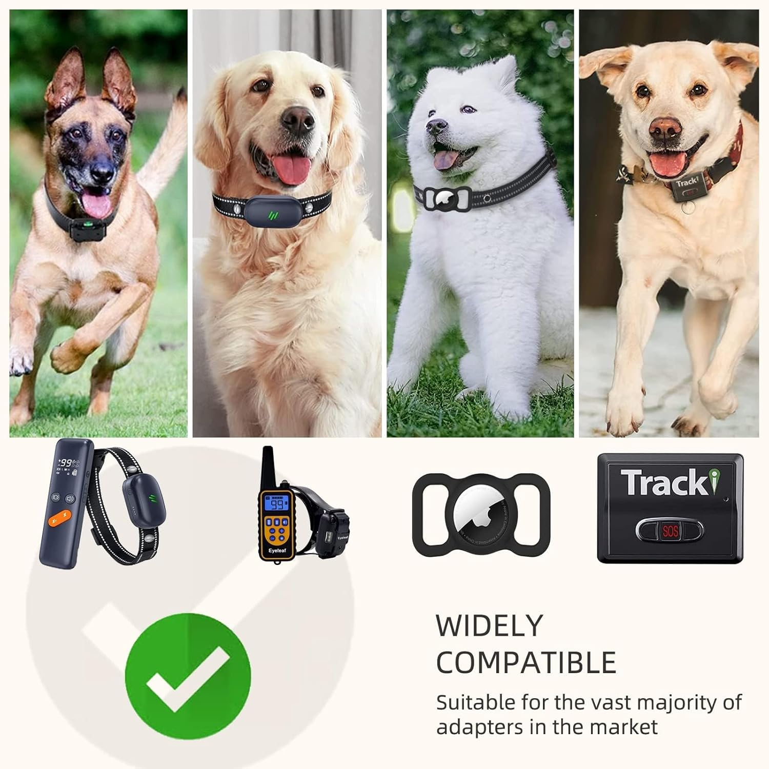 Collar Replacement Strap, Reflective Replacement Nylon Collar Strap Dog GPS Training Bark Receiver Collars, Durable Adjustable E Collar Straps for Small Medium Large Dogs, Black image number 1