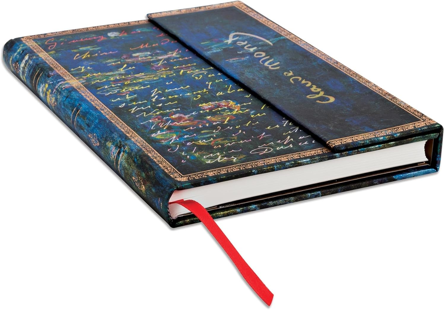 Monet, Water Lilies (Embellished Manuscripts Collection) Midi Lined Hardcover Journal image number 5