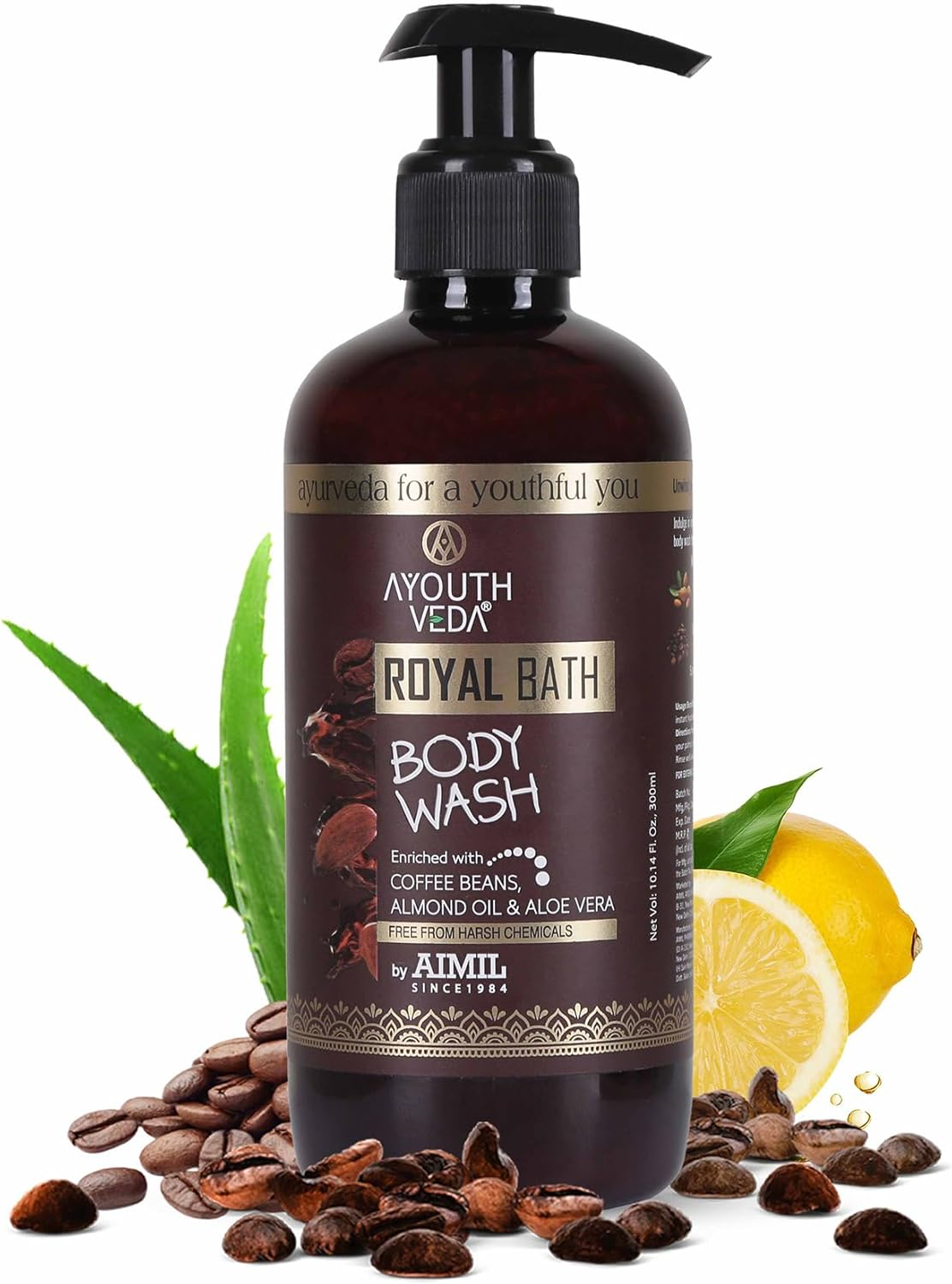 Ayouthveda Royal Bath Body Wash with Rich Blend of Replenishing Oils, Botanical Extracts & Nourishing Juice-300 Ml (Pack of 1)