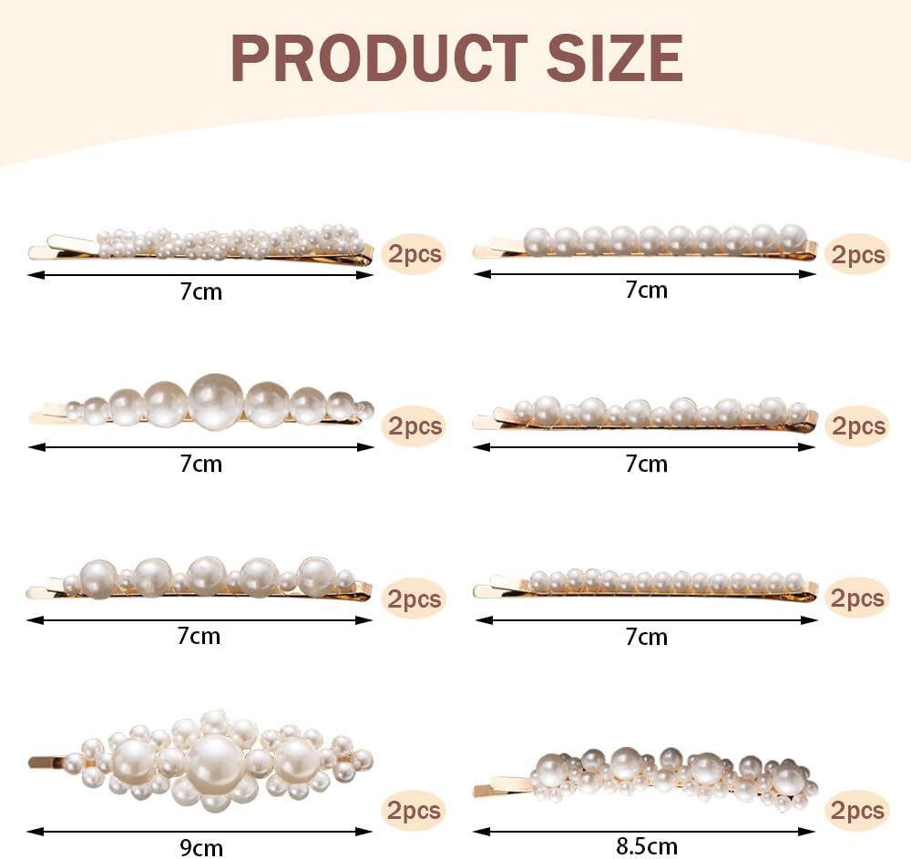 TRKETK Pack of 16 Pearl Hair Clips, Women'S Elegant Vintage Pearl Hair Clip, French Fashionable Gold, Tiny Hair Clip, Cute Headpiece, Hair Styling Accessories for Women and Girls image number 4