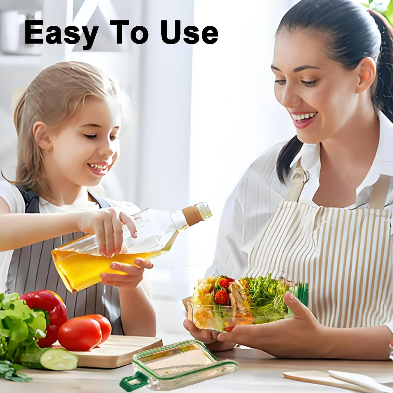 Salad Jar with Side Opening,Igugig Salad Pod Mason Jar Container with Leakproof Dressing Cup Dishwasher Safe Canisters for Meal Prep Home Outdoor Travel image number 3