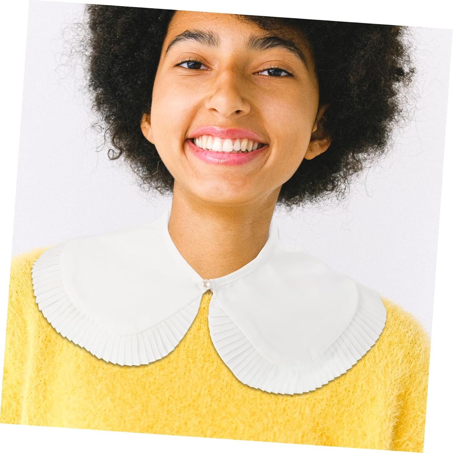 ANDRESLAD Shawl Fake Collar Polyester Removable Shirt Collar for Women Enhancing Look Occasions White