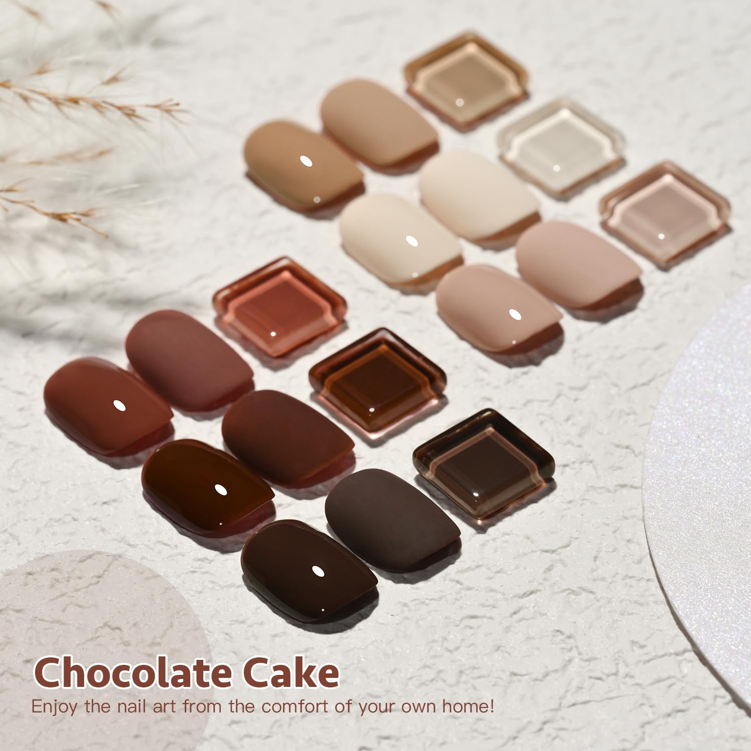 GAOY Nude Brown Fall Gel Nail Polish Set, 6 Colors White Beige Dark Tan Taupe Soak off UV Light Cure Gel Polish Kit for Salon and Nail Art DIY at Home - Classic Collection image number 2