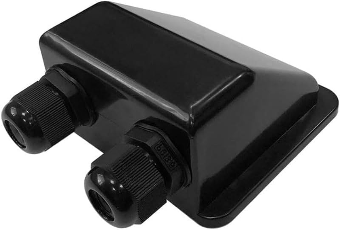 Solar Cable Entry Gland: Waterproof Double Cable Connector Cover for RV, Caravan, Boat Durable ABS Bracket for Dual Wire Entry in Solar Panel Installations (Black) image number 5