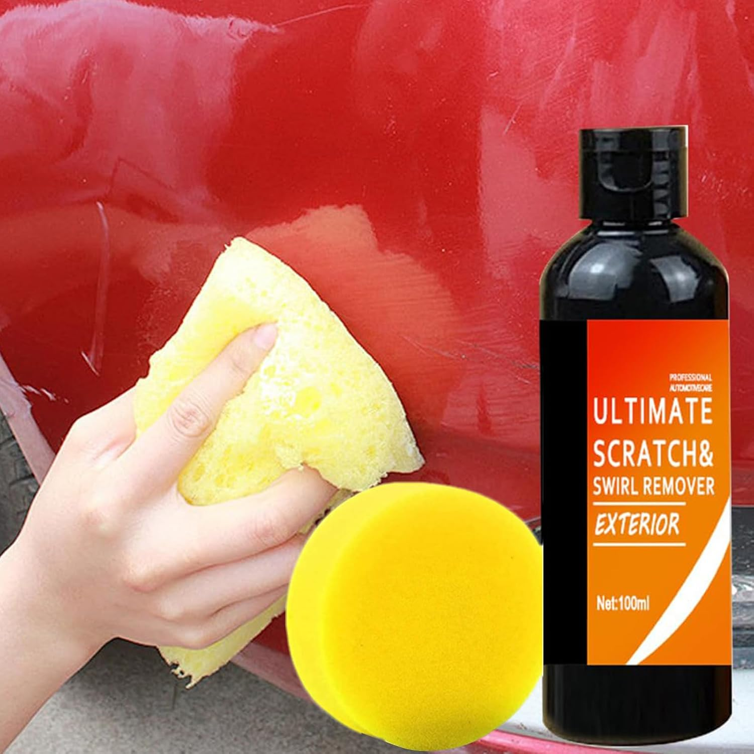 Scratch Repair Remover, 100Ml Car Scratch Remover for Vehicles Paint, Car Wax Polish, Ca R Paint Scratches Repair Paste, Polishing Compound for Vehicles Deep Scratches(With Sponge) image number 4