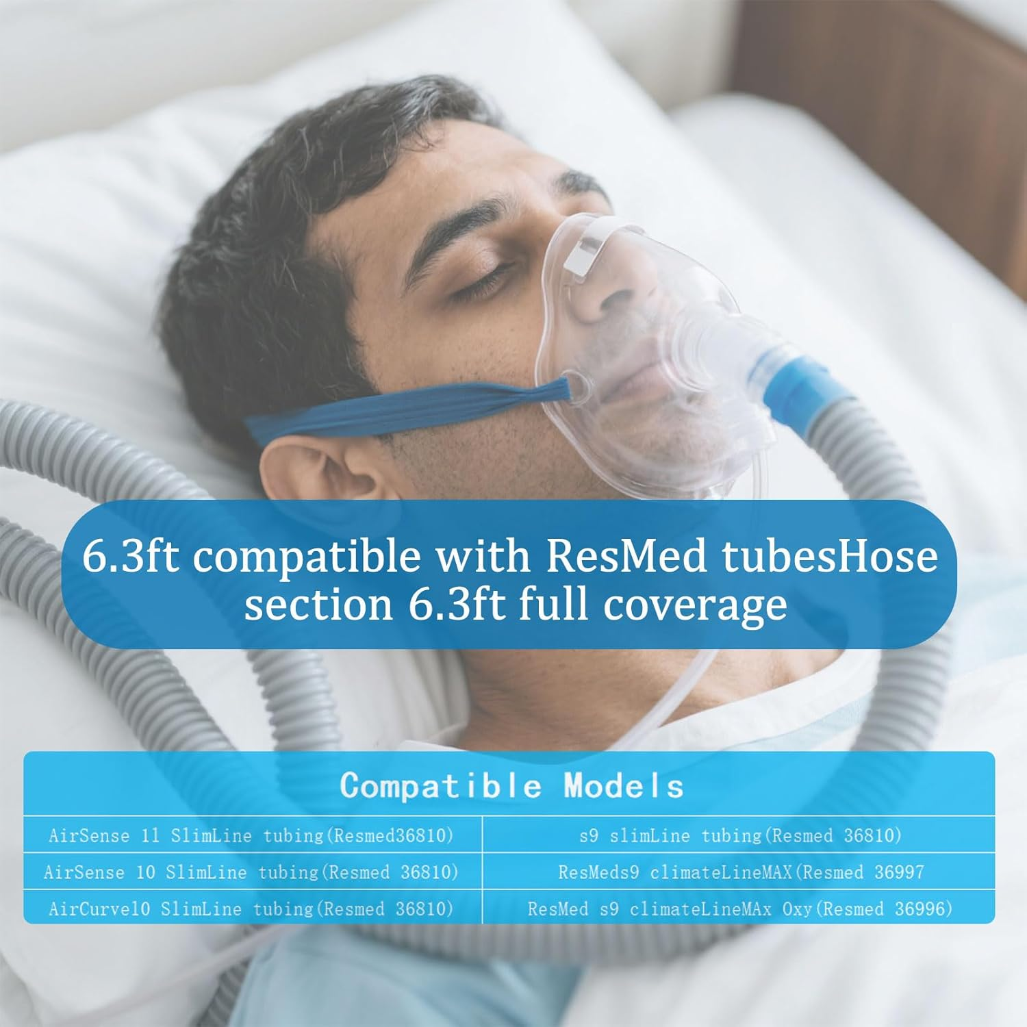 6.3Ft CPAP Hose Cover for Resmed Climatelineair Airsense 10 & 11, Waterproof CPAP Hose Cover, Double-Sided Wrap Full Zipper,Universal Heated Tubing Protection and Prevent Condensation Cover (Gray) image number 6