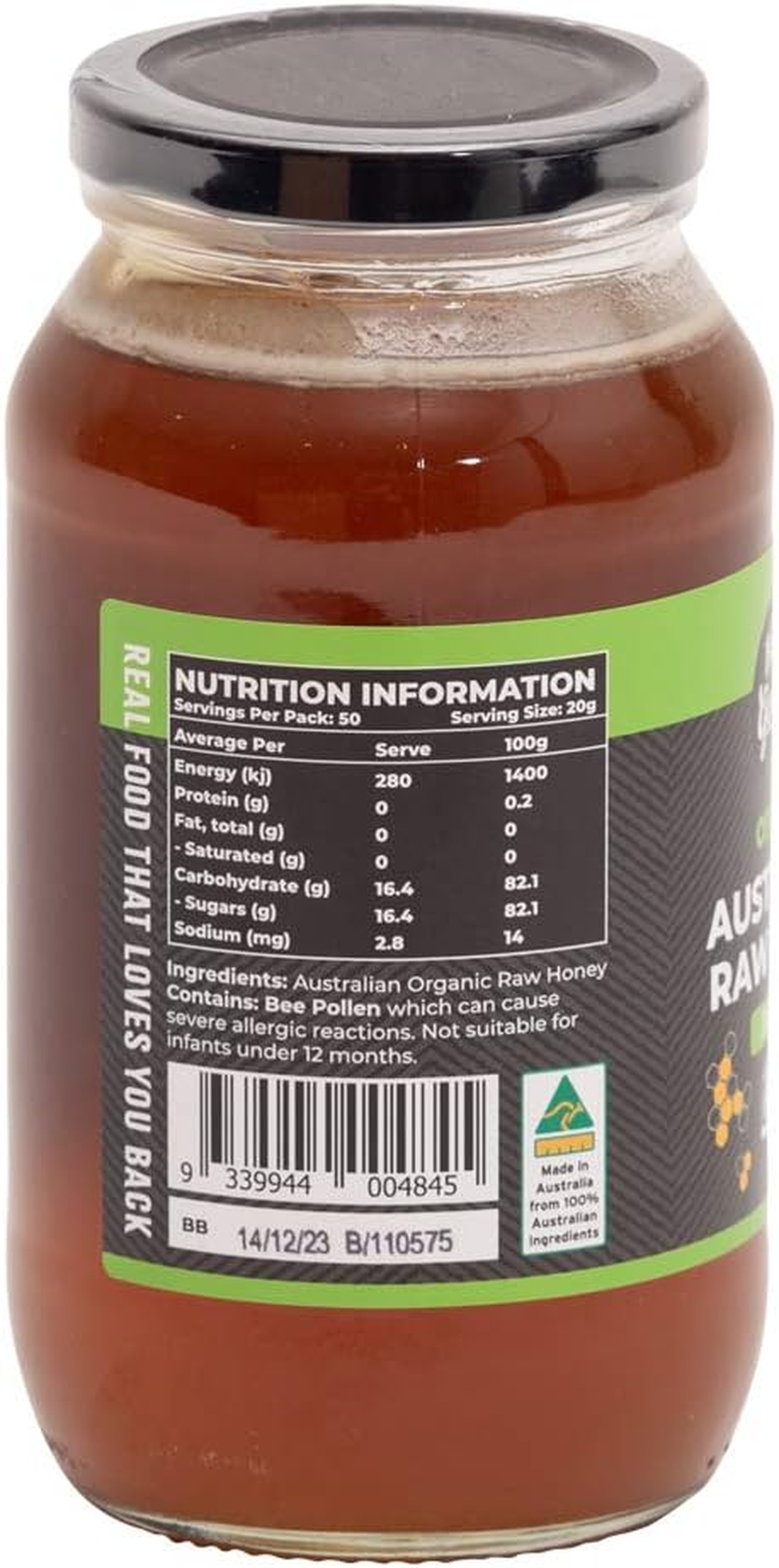 Honest to Goodness, Australian Organic Raw Honey, 1 Kg - as Pure as Honey Can BEE! Raw, Unpasteurised and Packed Full of Natural Goodness. Rich Honey Flavour. image number 1