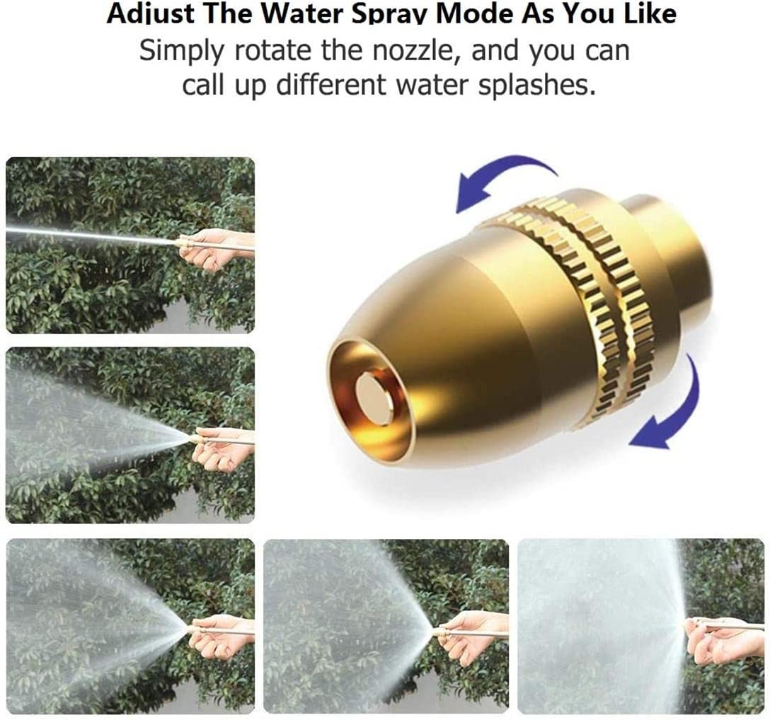 Garden Hose Nozzle,High Pressure Water Hose Nozzle Sprayer, 3/4 Extra-Strong Solid Brass Connectors for Garden Hose, for Watering Plants,Lawn& Garden,Washing Cars,Cleaning,Showering Pets & Outdoor Fun image number 4