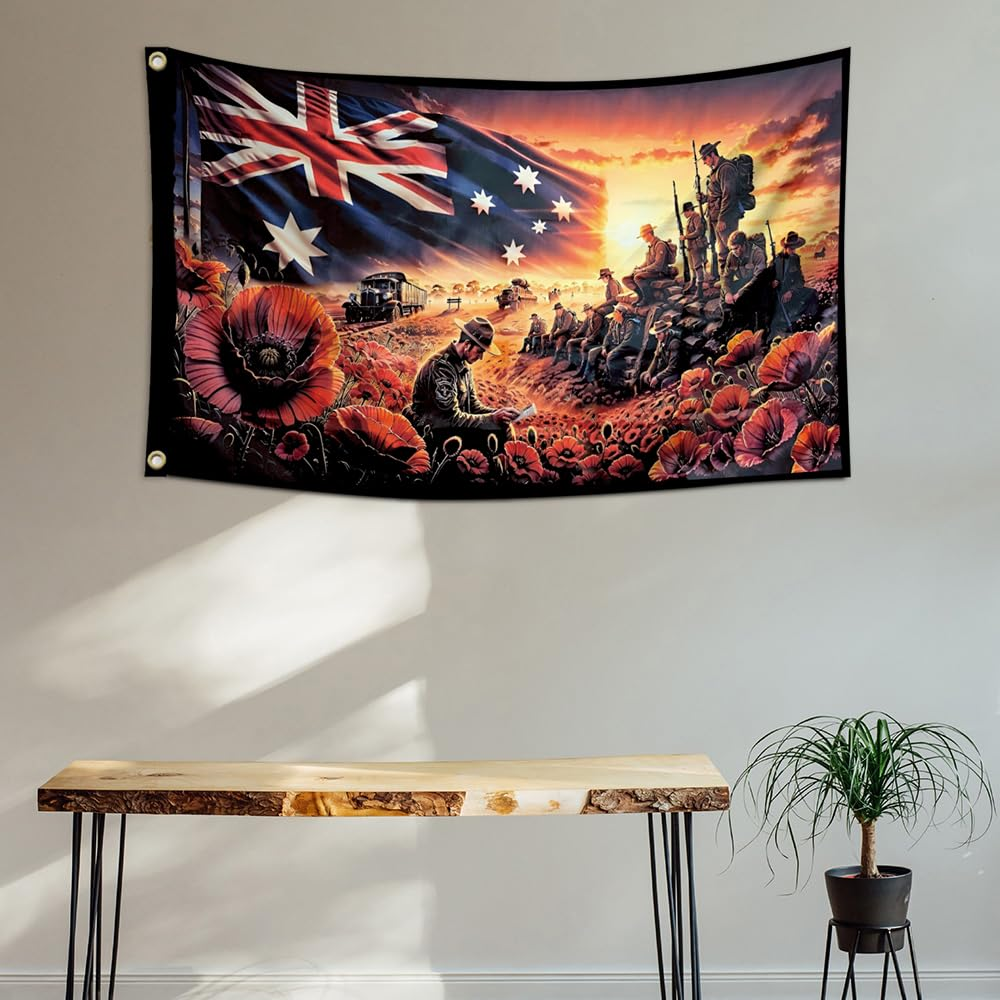 Naerza 150X90Cm Lest We Forget Aussie Artist Heroic Tribute 3 * 5FT Flag image number 2