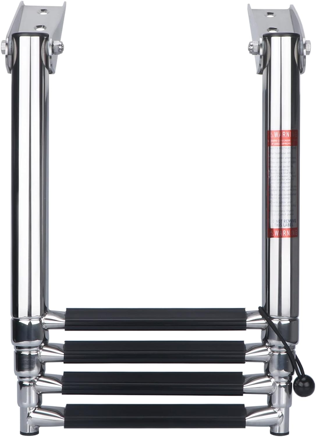 Pontoon Boat Ladder, Telescopic 4 Step Ladder Stainless Steel Telescoping Extendable Boat Ladder 900 Pound Capacity for Marine Yacht/Swimming Pool image number 1
