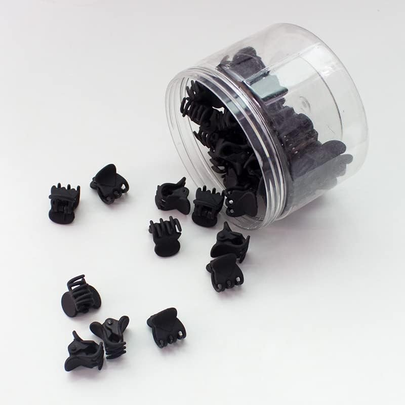 50 Pieces Mini Hair Clips for Women Girls Small Hair Clips Small Claw Clips Tiny Acrylic Pine Clips with Transparent Box (Matte Multicolours)