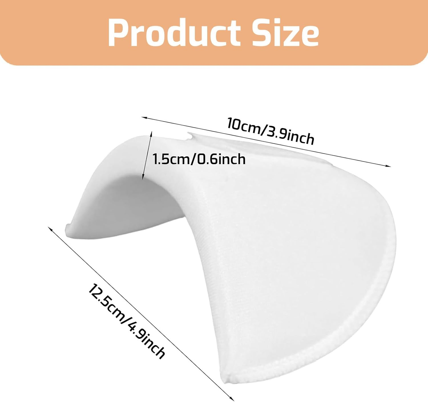 4 Pairs Set-In Shoulder Pads 1.5Cm Thickening - Premium Foam Padding for Women'S Blazer Suit & Jacket Sewing Supplies - Breathable Sponge Pads for Sloping/High/Low Shoulders (Black & White) image number 2