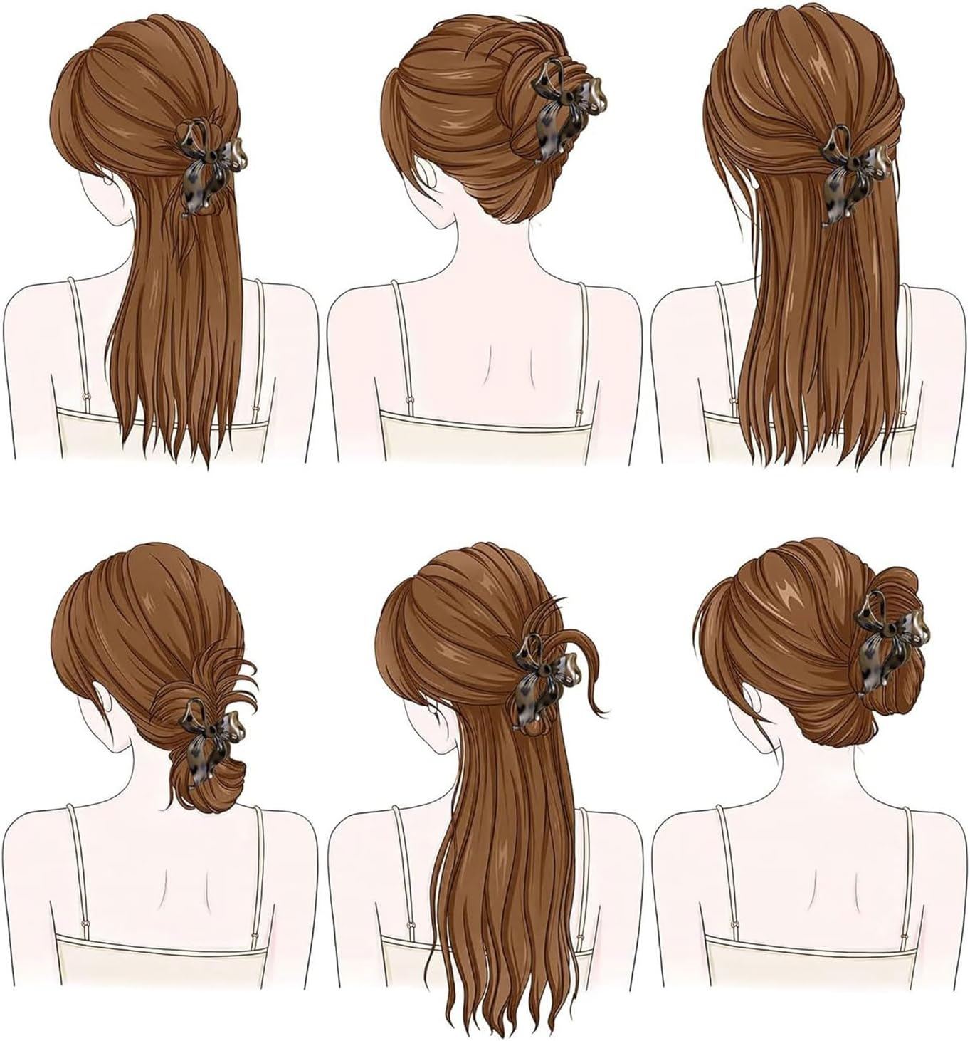 Muorruo 4-Pack Cute Bow Hair Clips for Women, Non-Slip, Large, Matte Hair Clips with Strong Grip for Thin and Thick Hair, Stylish Hair Styling Accessories image number 6