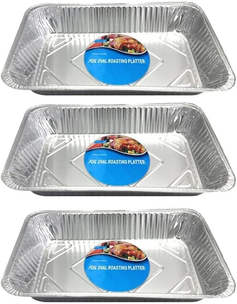 LEDON Large Heavy-Duty Aluminium Foil Tray 52.5 X 32.4 X 8.6Cm &ndash; Disposable Rectangular Baking & Roasting Pan, Oven & Freezer Safe Catering Food Tray (3) image number 1