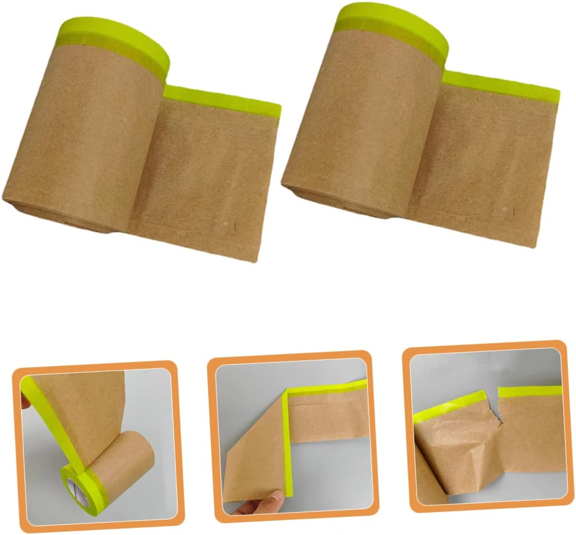 HOMSFOU Masking Paper Paint Masking Paper for Furniture and Car Protection 2 Rolls 15Cm X 11M for Upholstery Shelter image number 3