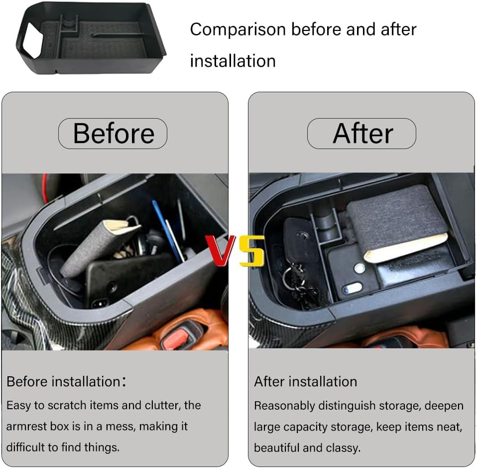 Toyota RAV4 2019-2025 Center Console Organizer Tray, ABS Dashboard Storage Box for RAV4, Fits 2019-2024 Models for Cups, Phones, and Keys (3 Pcs） image number 2