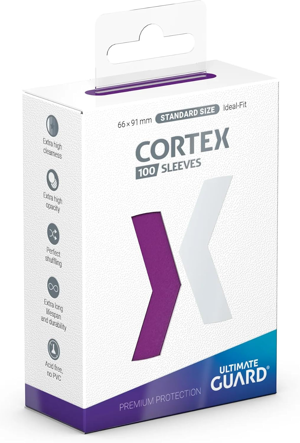 Ultimate Guard Cortex Sleeves, 66 Mm X 91 Mm Size, Purple (Pack of 100) - Pink image number 4