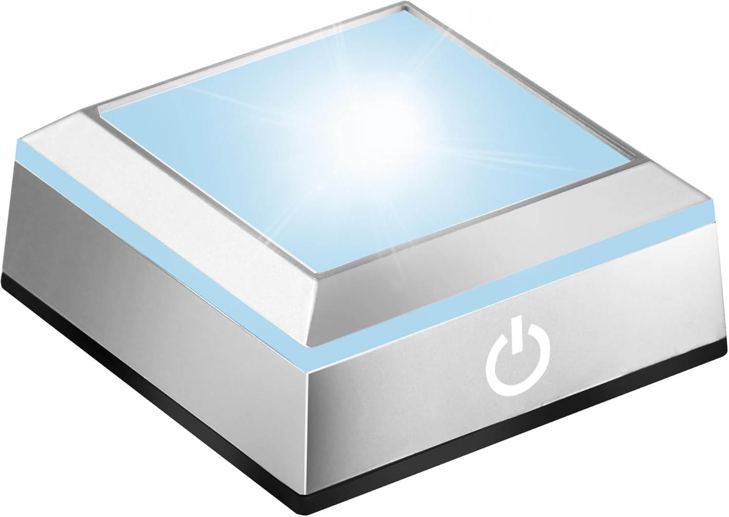 EUSTUMA LED Light Base Non-Slip Square Display Stand in a Variety of Colors,Suitable for Glass Crystal Spherical Artwork (Flat Top Surface)