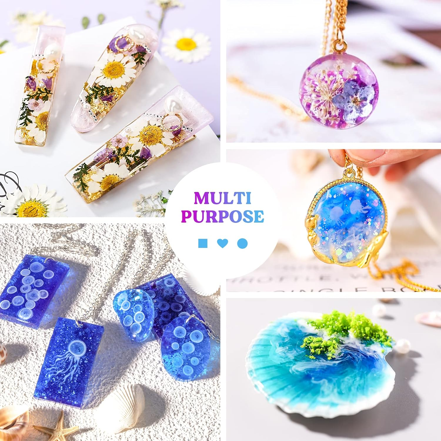 LET'S RESIN UV Resin Kit with Lamp, 153Pcs Resin Jewelry Making Kit with 250G Crystal Clear Low Odor UV Resin, UV Lamp, Resin Accessories, Epoxy Resin Starter Kit for Keychain, Jewelry, Home Decor image number 3