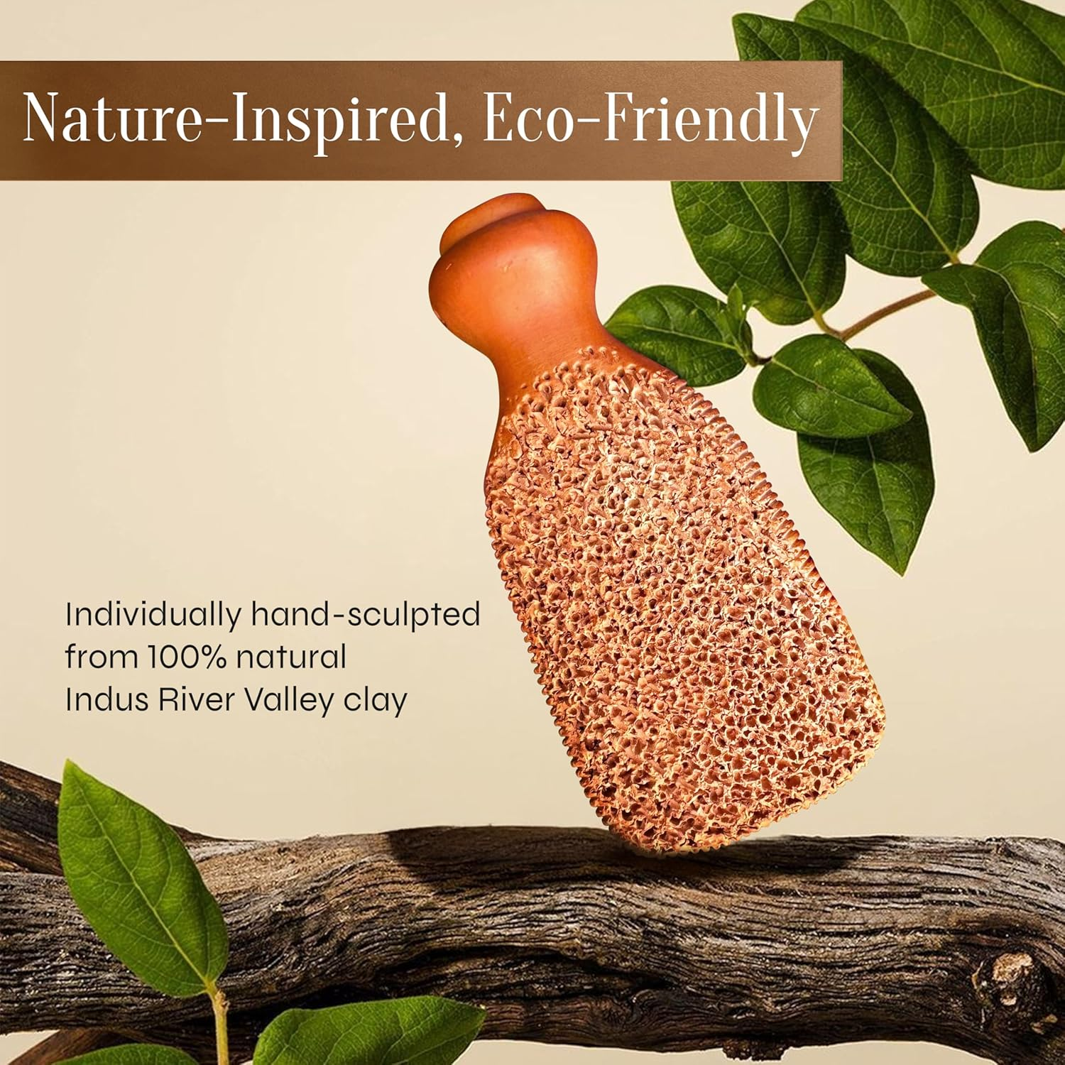 Fac&oacute;n Pumice Stone for Feet Callus Remover - Terra-Cotta Foot Scrubber with 2 Sides, 100% Pure Natural Foot Pumice Stone, Pedicure Pumice Stone Scrubber, Foot Exfoliator, Removes Calluses & Dead Skin image number 5