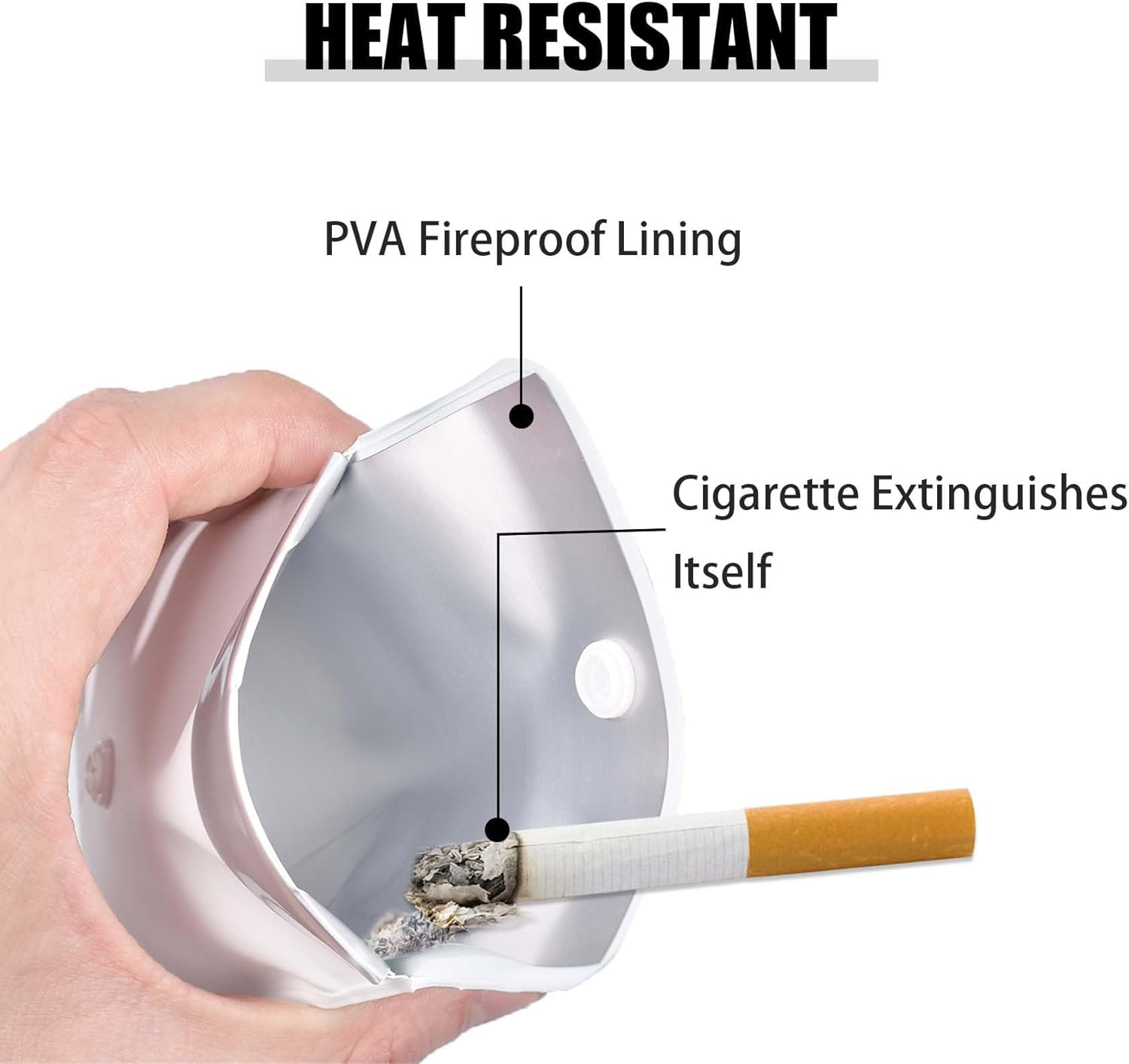 2Pcs Pocket Portable Ashtray Pouch, PVC Fireproof Reusable Odorless Ashtray Small for Outdoor or Travel Use, Outdoor Environment Friendly Butt Disposal Bag (Blue and Green) image number 1