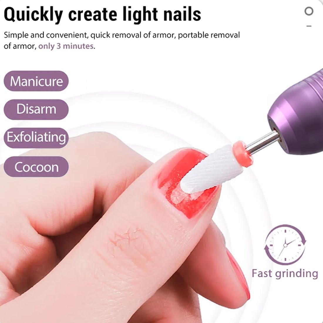 MIRKUZI Nail Files & Polishing Blocks 2 Piece Ceramic Nail Drill Bit Set, Electric Nail Clipper Drill Set, Ceramic Nail Drill Attachment, Corn Shape Ceramic Drill Bit (Blue Red) image number 1