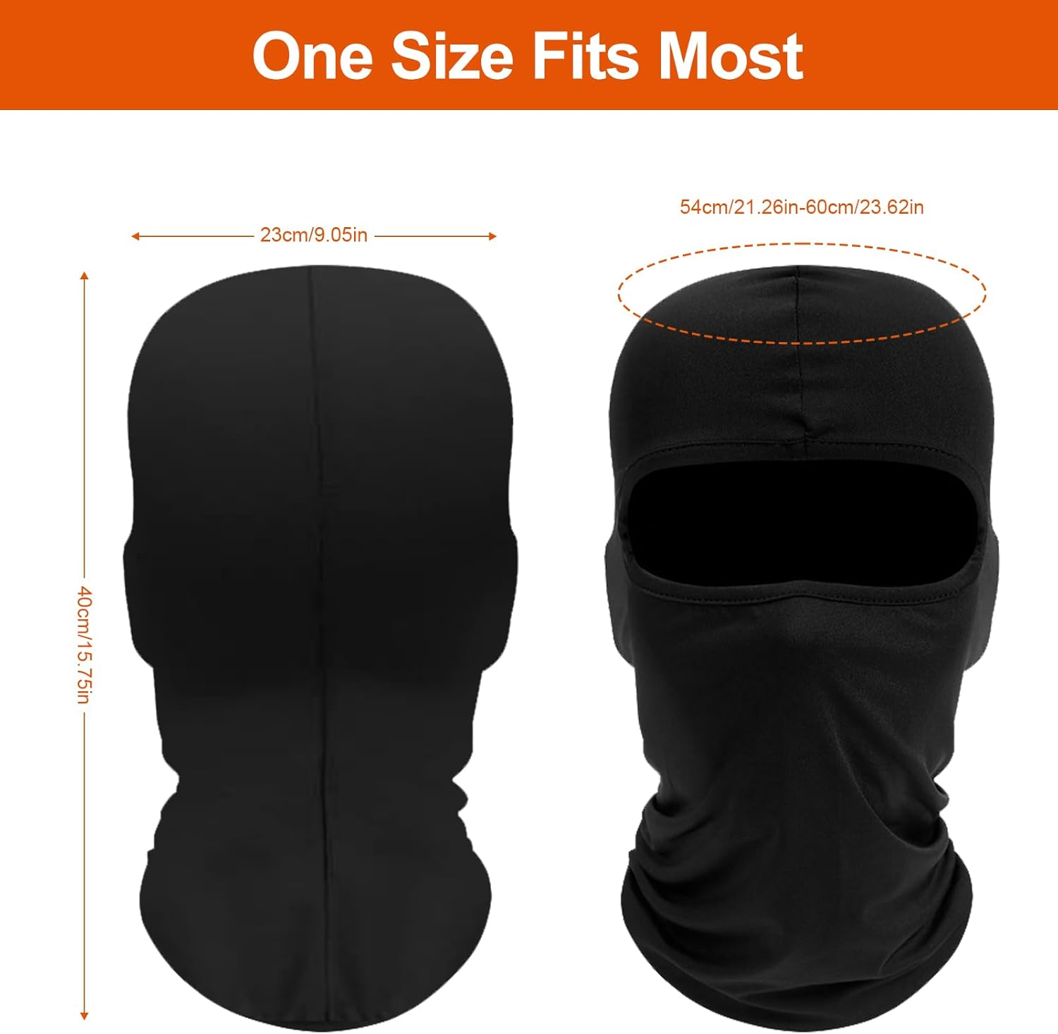 COZY CORE Ski Mask, UV Protection Balaclava,Full Face Ski Masks for Men & Women,Breathable Outdoor Sports Face Cover for Cycling Motorcycle Hiking - Black+Black image number 6