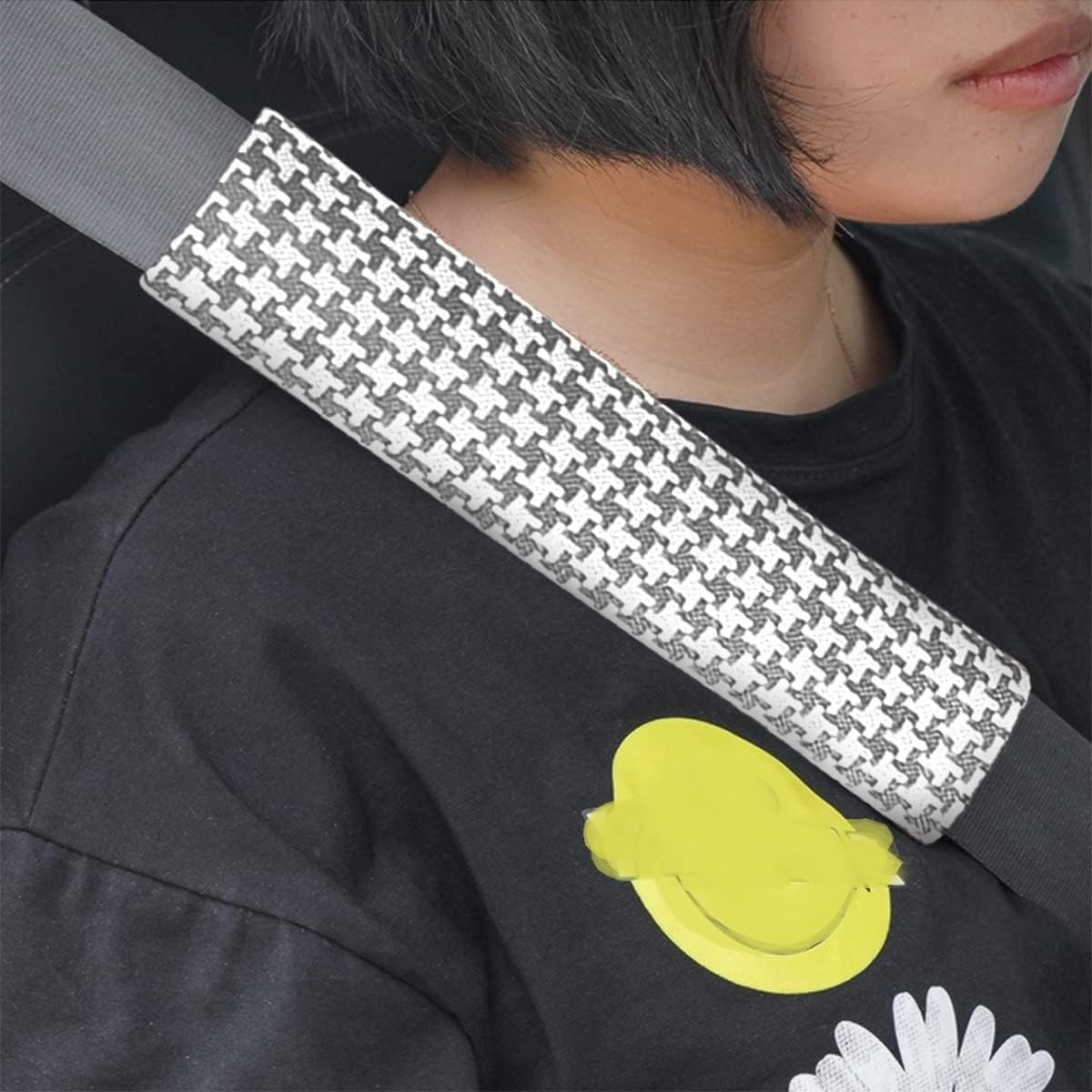 Car Seat Belt Cover, 2PCS Soft Auto Seatbelt Shoulder Pad, Cotton and Linen Safety Belt Protector, Comfortable Seatbelt Strap Protection, Universal Automotive Interior Accessories (Gray, 22CM) image number 3