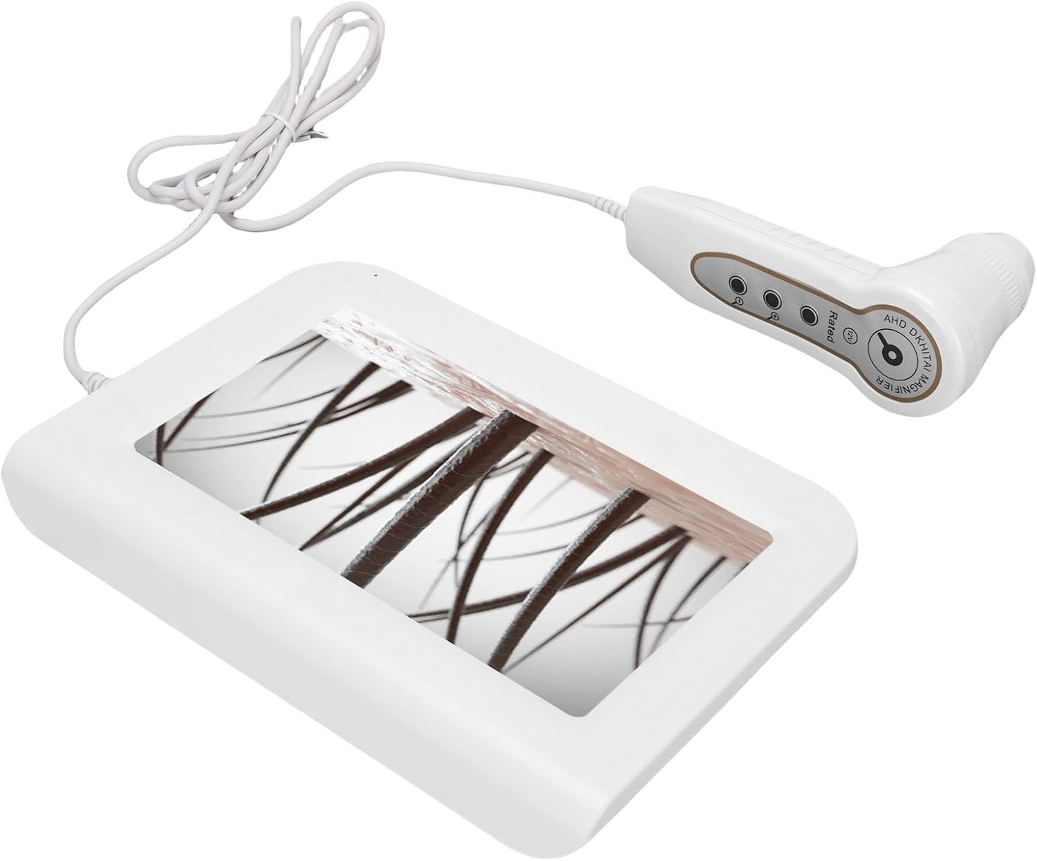 Pongnas 9 Inch Skin Hair Analyzer, 50 X / 200 X Lens Hair Follicle Analyzer, Multifunctional Rechargeable Digital Scalp Detector for Home Salon Use (EU Plug) image number 2