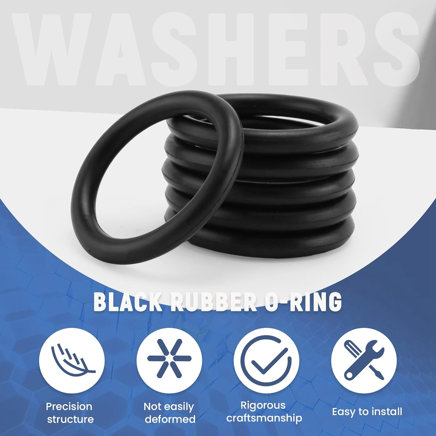 Domoi 10 Pieces 32Mm OD 25Mm Inner Od. Black Nitrile Rubber O Ring Oil Seal Ring image number 4